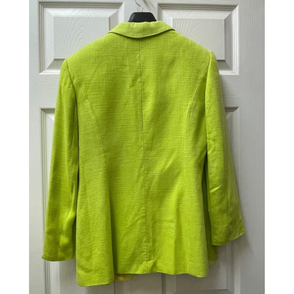Vintage Petite Sophisticate Women's 10P Lime Green Blazer Rayon 80's - Picture 5 of 14